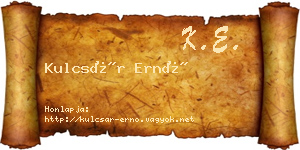 Kulcsár Ernő névjegykártya