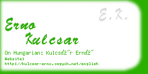 erno kulcsar business card